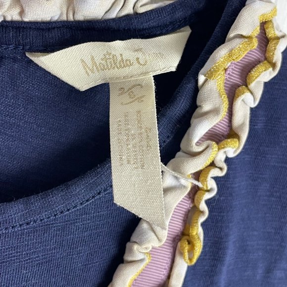 Matilda Jane Dress Country Damsel Girls 8 Blue Yellow Long Sleeve Fit Flare - Picture 7 of 9